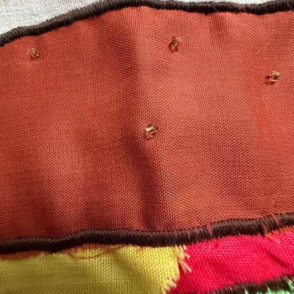 Vintage‎ Handmade Vintage Cheeseburger Applique Linen Apron Novelty Folk Art